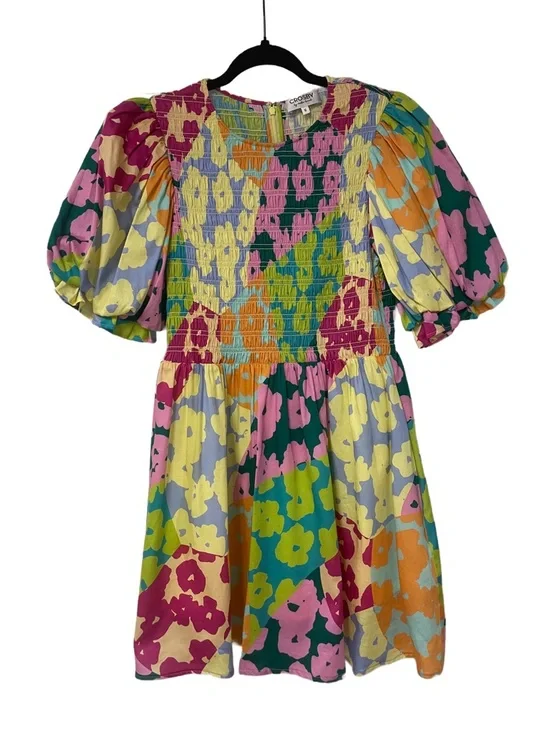 Crosby by Mollie Burch Multicolor Floral Smocked Puff Sleeve Dress Size M - Picture 1 of 12